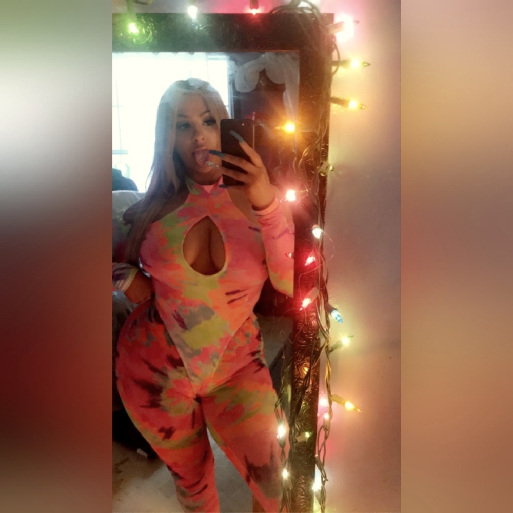 SEXY STRIPPER TYE DYE TWO PIECE BARTENDER CLUB WEAR CUTE RAVE